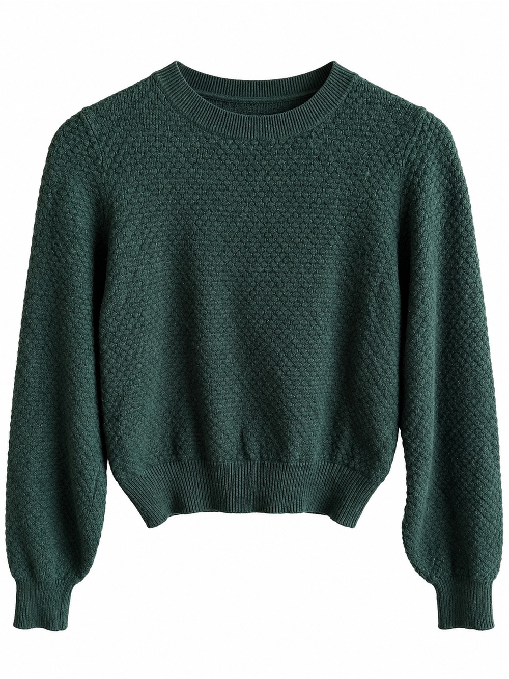 Icône par Simons Dark Green Textured Knit Cropped Sweater Size XS / TP